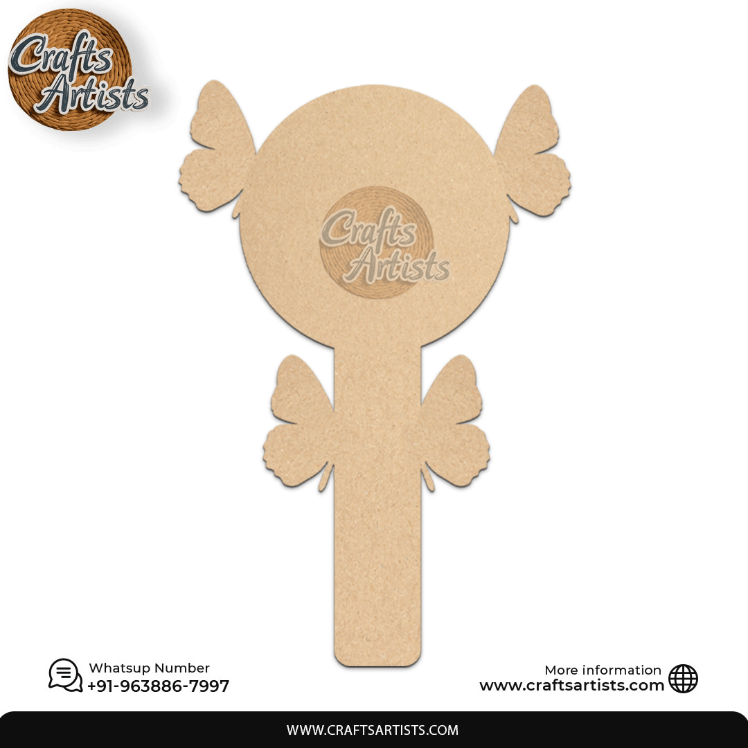 Classic Queen Hand Mirror MDF Laser Cut –Plain Base | Design 9