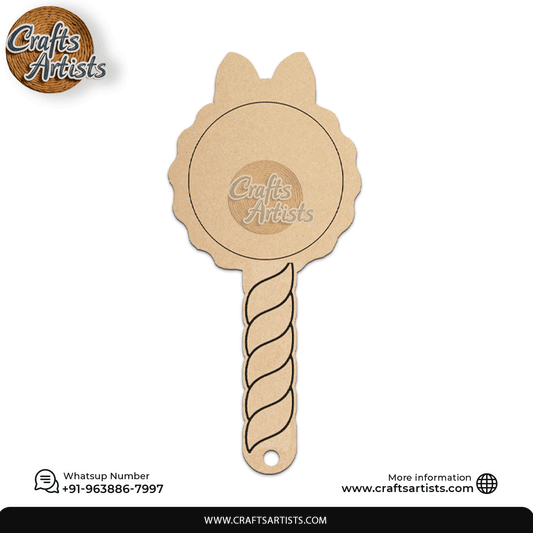 Classic Queen Hand Mirror MDF Laser Cut – Premarked Base | Design 3