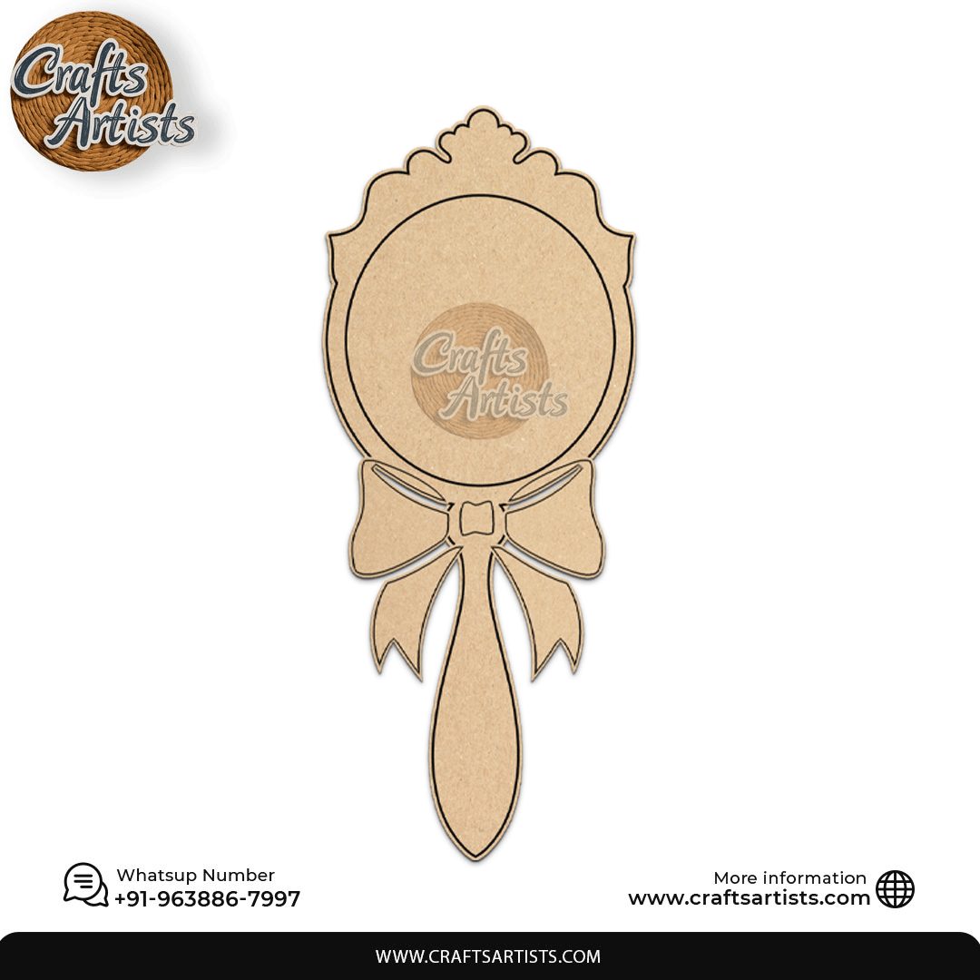 Classic Queen Hand Mirror MDF Laser Cut – Premarked Base | Design 4