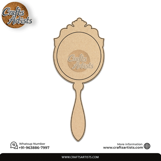 Classic Queen Hand Mirror MDF Laser Cut – Premarked Base | Design 5
