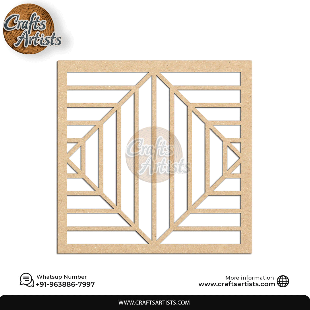 Luxury Square MDF Drink Coaster Set | Laser Cut Pattern Design-10