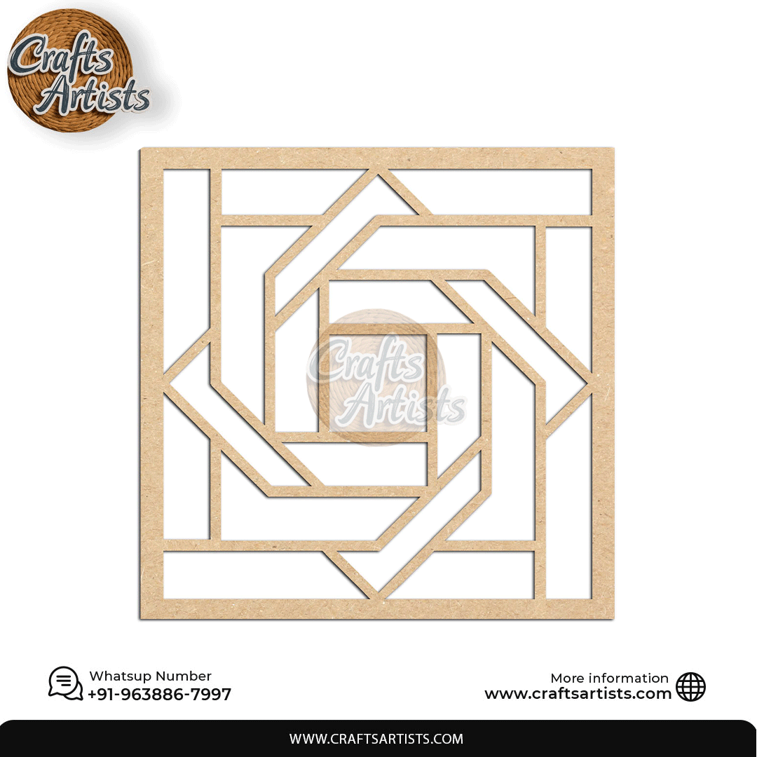 Luxury Square MDF Drink Coaster Set | Laser Cut Pattern Design-11