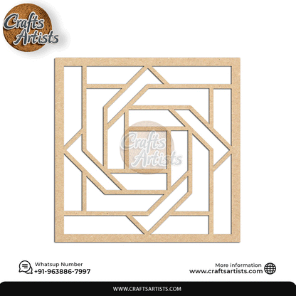 Luxury Square MDF Drink Coaster Set | Laser Cut Pattern Design-11