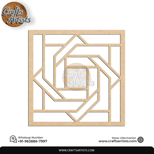 Luxury Square MDF Drink Coaster Set | Laser Cut Pattern Design-11