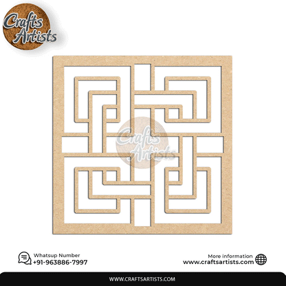 Luxury Square MDF Drink Coaster Set | Laser Cut Pattern Design-12