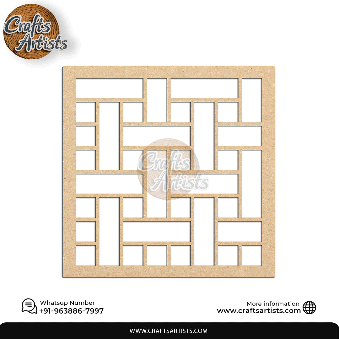 Luxury Square MDF Drink Coaster Set | Laser Cut Pattern Design-13