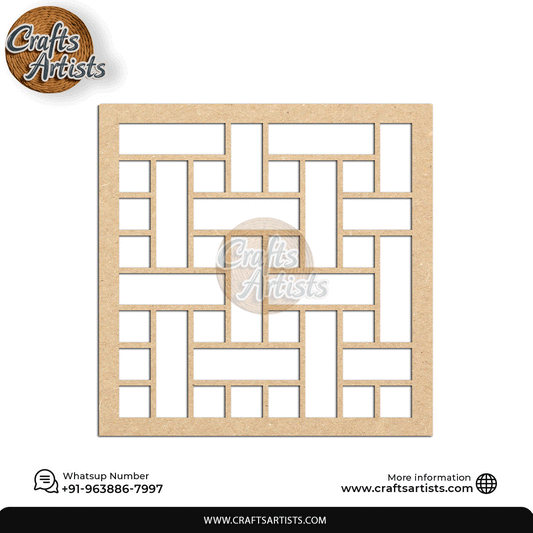 Luxury Square MDF Drink Coaster Set | Laser Cut Pattern Design-13