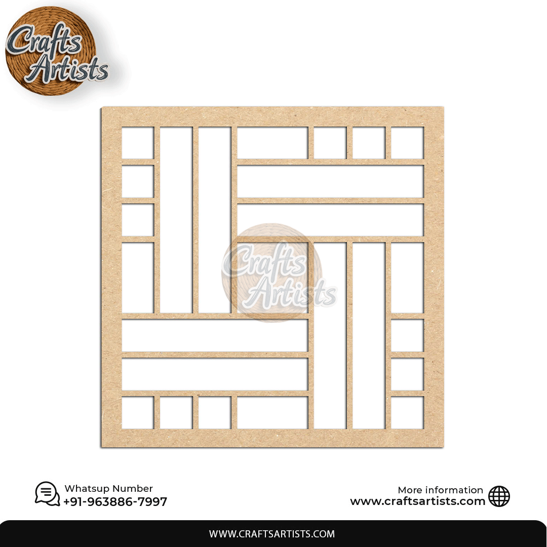 Luxury Square MDF Drink Coaster Set | Laser Cut Pattern Design-14