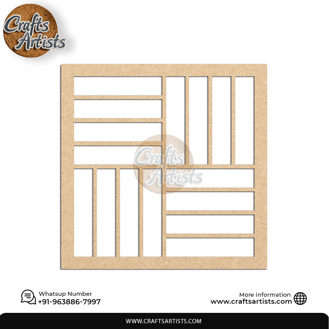 Luxury Square MDF Drink Coaster Set | Laser Cut Pattern Design-15