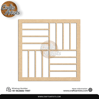 Luxury Square MDF Drink Coaster Set | Laser Cut Pattern Design-15