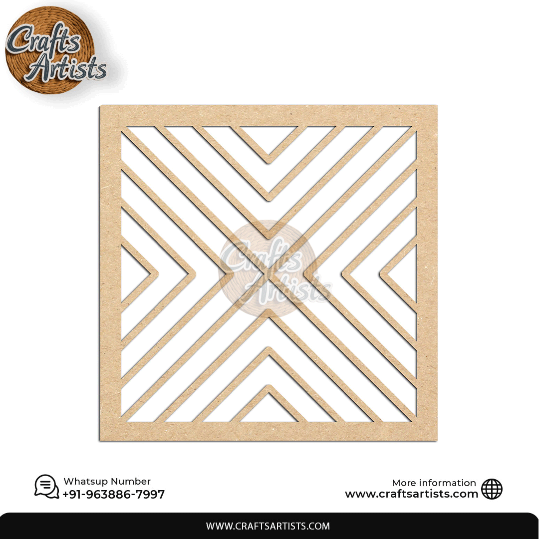 Luxury Square MDF Drink Coaster Set | Laser Cut Pattern Design-16
