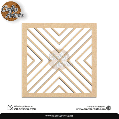 Luxury Square MDF Drink Coaster Set | Laser Cut Pattern Design-16