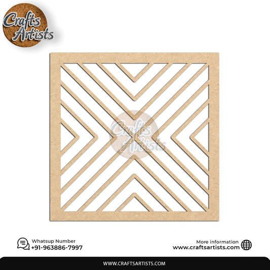 Luxury Square MDF Drink Coaster Set | Laser Cut Pattern Design-16