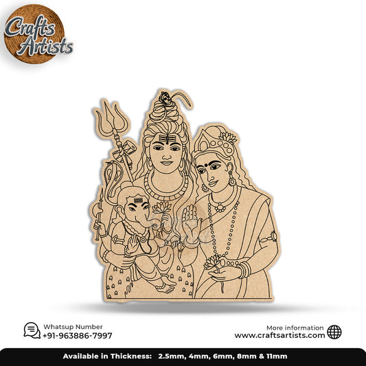 Mahadev Parivar MDF Cut-Out Design -1