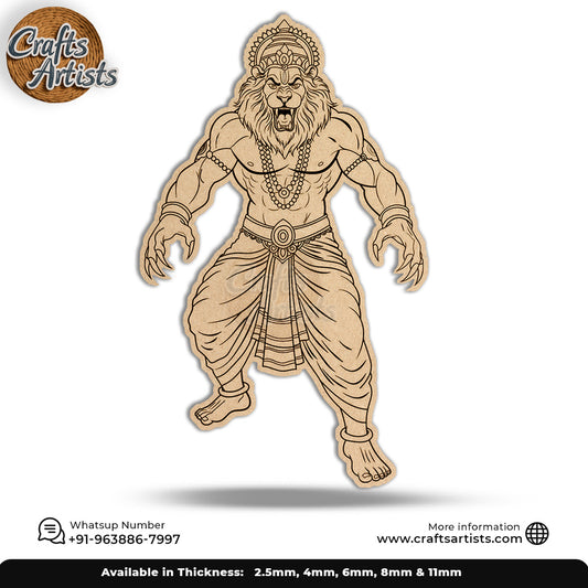 Narasimha MDF Premarked Cut-Out Design-1