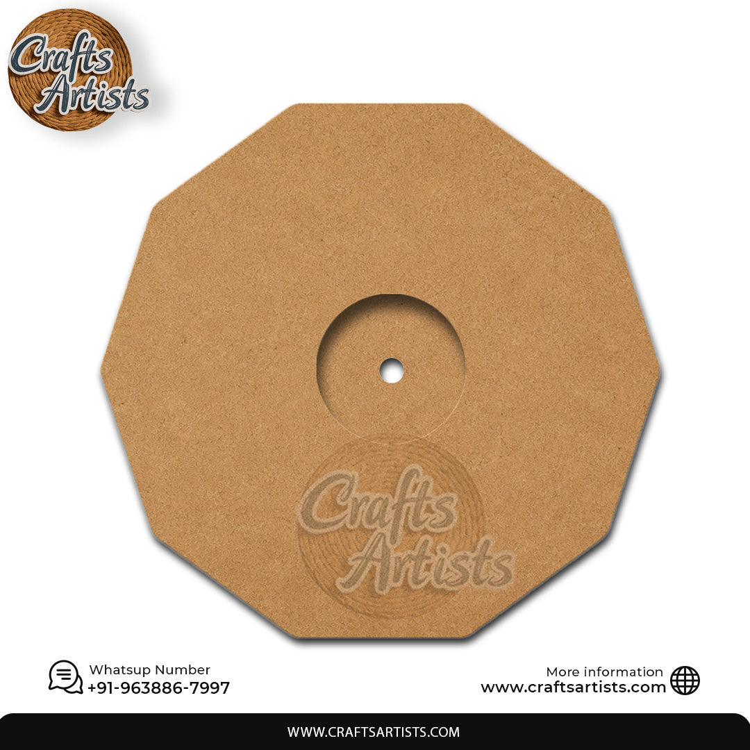 Octagonal Round MDF HDF Clock Base | Sharp  | Waterproof Art & Craft Board | 6mm, 8mm, 12mm & 18mm