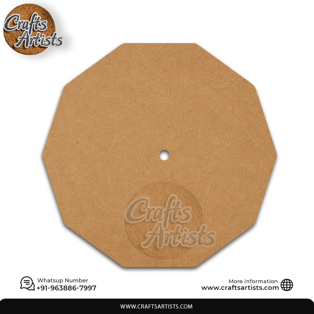 Octagonal Round MDF HDF Clock Base | Sharp  | Waterproof Art & Craft Board | 6mm, 8mm, 12mm & 18mm