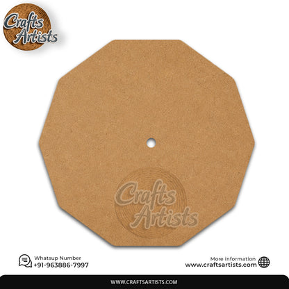 Octagonal Round MDF HDF Clock Base | Sharp  | Waterproof Art & Craft Board | 6mm, 8mm, 12mm & 18mm