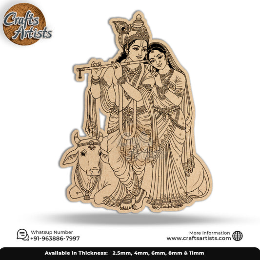 Radha Krishna MDF Premarked Cut-Out Design-2