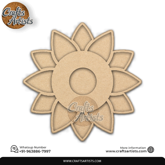 Flower Laser-Cut 2-Layer MBF Plain Base Light Holder – design 12