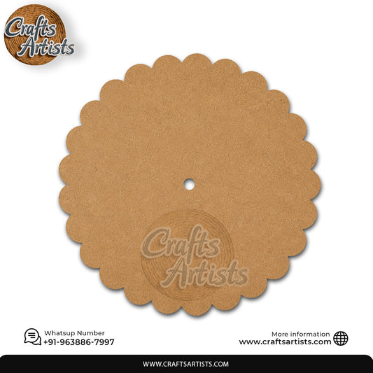 Wavy Edge Round MDF HDF Clock Base |Chauras MDF HDF Clock Base | Sharp Edge | Waterproof Art & Craft Board | 6mm, 8mm, 12mm & 18mm| Waterproof Art & Craft Board | 6mm, 8mm, 12mm & 18mm