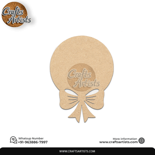 Bow Circle MDF Laser Cut Fridge Magnet Plain Base Design-4