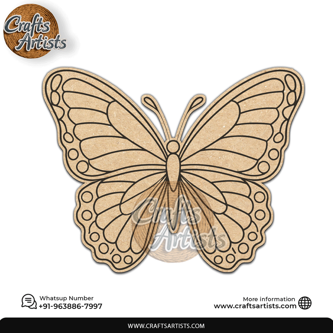 Butterfly Premarked MDF Laser  Cutouts Base | Design-23