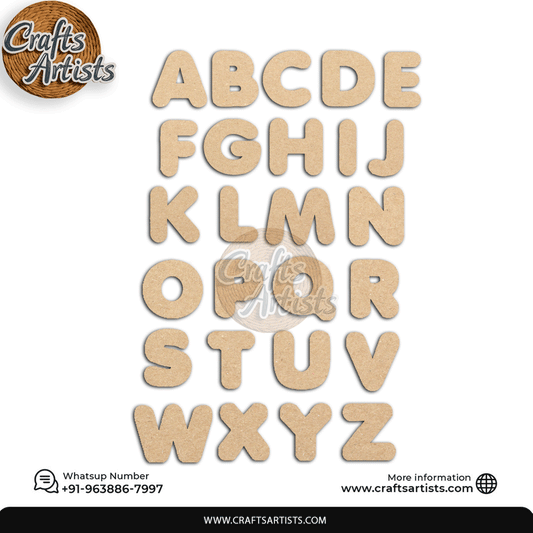 Decorative MDF Letters Set | Laser Cutout Letter Plain Base Design-2