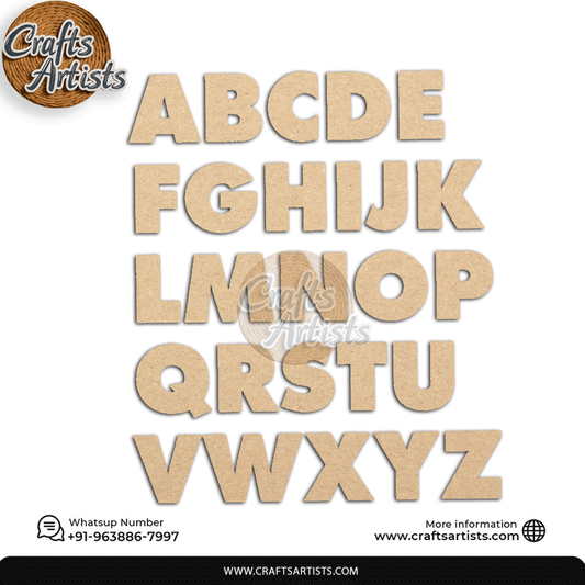 Decorative MDF Letters Set | Laser Cutout Letter Plain Base Design-3