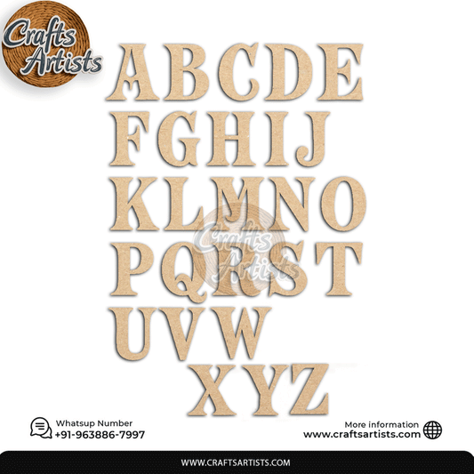Decorative MDF Letters Set | Laser Cutout Letter Plain Base Design-4