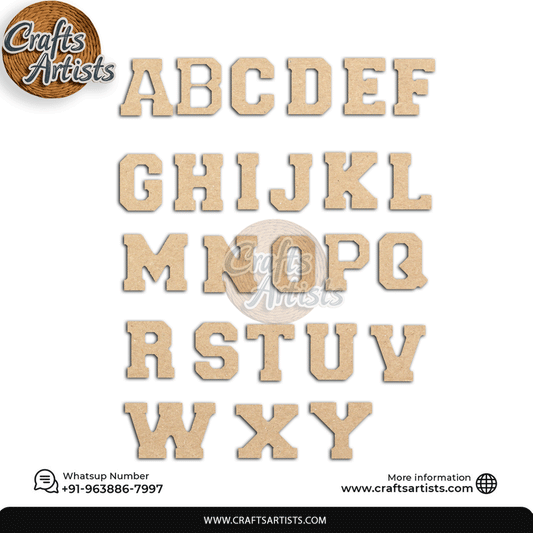 Decorative MDF Letters Set | Laser Cutout Letter Plain Base Design-5