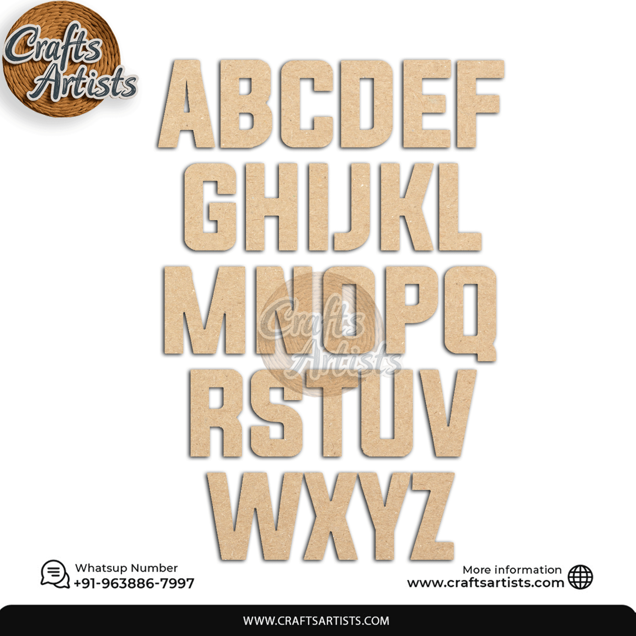 Decorative MDF Letters Set | Laser Cutout Letter Plain Base Design-6