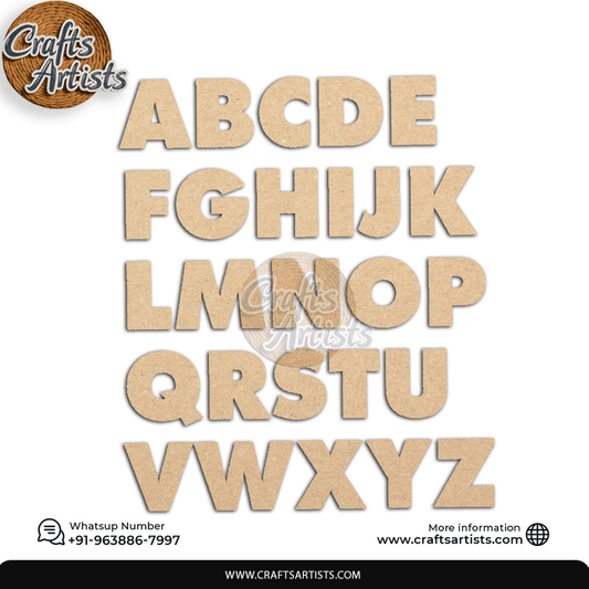 Decorative MDF Letters Set | Laser Cutout Letter Plain Base Design-7