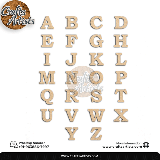 Decorative MDF Letters Set | Laser Cutout Letter Plain Base Design-8