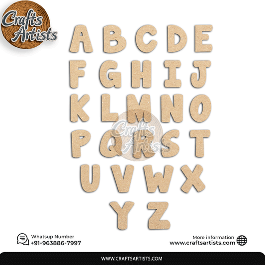 Decorative MDF Letters Set | Laser Cutout Letter Plain Base Design-9
