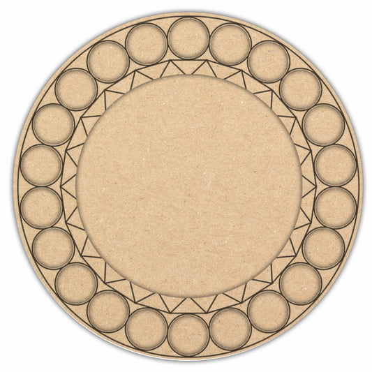 Decorative  Pooja Thali Premarked MDF Base  Laser Cut Design-11