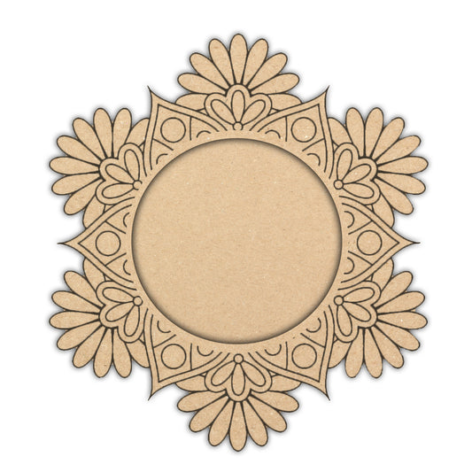 Decorative  Pooja Thali Premarked MDF Base  Laser Cut Design-4