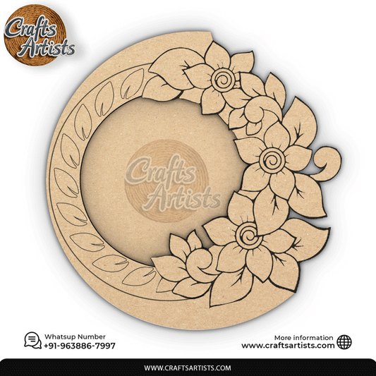 Decorative  Pooja Thali Premarked MDF Base  Laser Cut Design-7