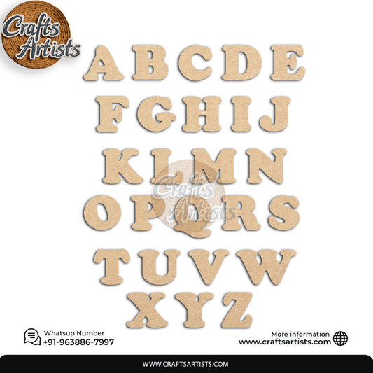 Decorative MDF Letters Set | Laser Cutout Letter Plain Base Design-1