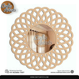 Elegant Floral MDF Mirror Frame | Laser Cut Decorative Wall Mirror Base Design-1