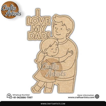 Father And Daughter Premarked MDF Laser Cutouts Base | Design-14