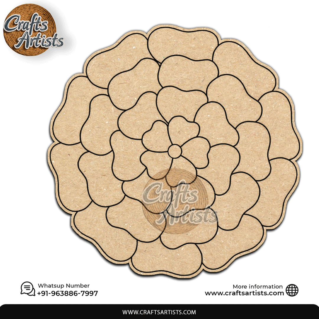 Floral mandala  Premarked MDF Laser Cutouts Base | Design-39
