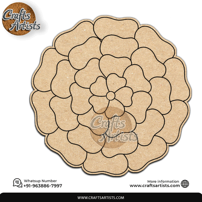 Floral mandala  Premarked MDF Laser Cutouts Base | Design-39