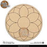 Flower Round Decorative MDF Laser Cut Premarked Base | Design-20