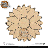 Flower Round Decorative MDF Laser Cut Premarked Base | Design-22