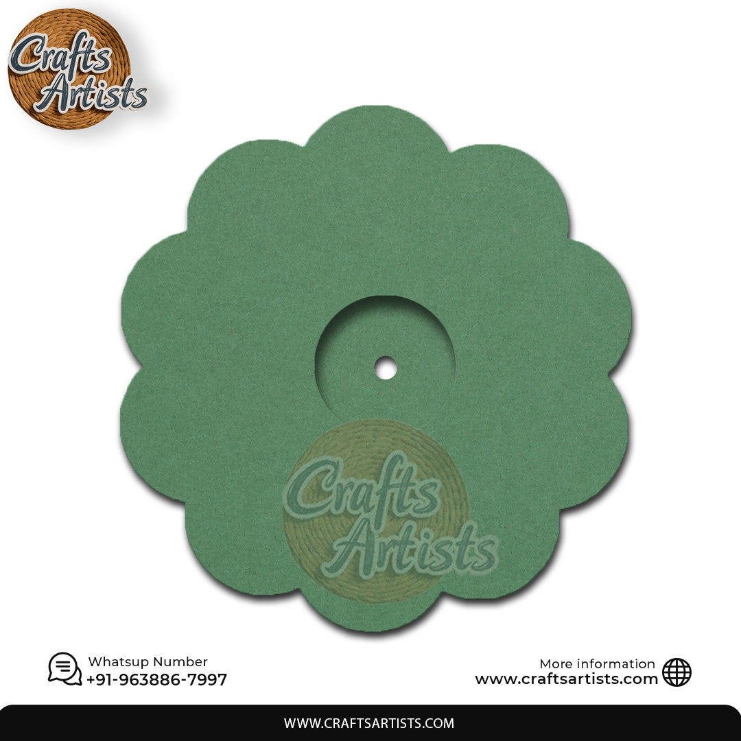 Scalloped Flower Round  MDF HDF Clock Base | Sharp Edge | Waterproof Art & Craft Board | 6mm, 8mm, 12mm & 18mm