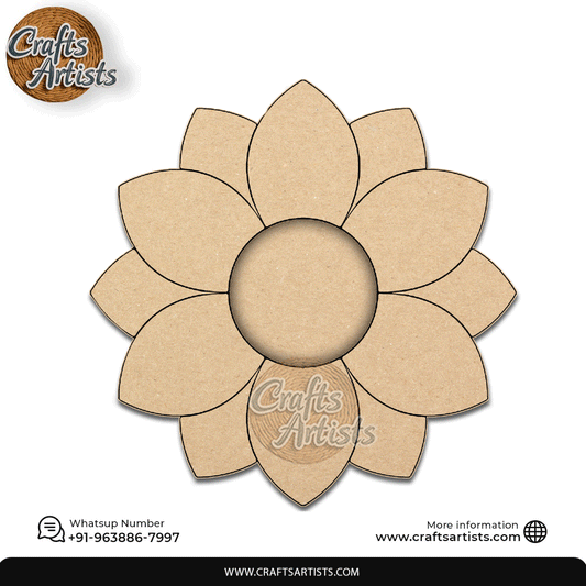 Flower Premarked Laser-Cut 2-Layer MDF  Base Light Holder – Design 13