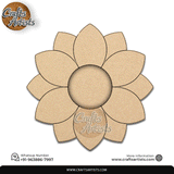 Flower Premarked Laser-Cut 2-Layer MDF  Base Light Holder – Design 13