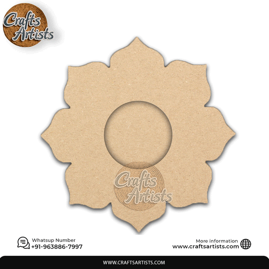 Flower Laser-Cut 2-Layer MDF Plain Base Light Holder – Design 2