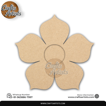 Flower Laser-Cut 2-Layer MDF Plain Base Light Holder – Design 4
